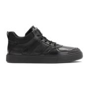 Kazar Svarta Lädersneakers Urban Stil Black, Herr