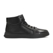 Kazar Svarta Läderhöga Sneakers Black, Herr