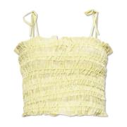 Tory Burch Rynkad camisole topp Yellow, Dam