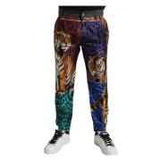 Dolce & Gabbana Multifärgad Tiger Print Löst Denim Jeans Multicolor, H...