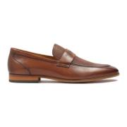 Kazar Bruna läderloafers med prägling Brown, Herr