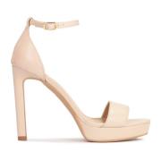 Kazar Beige läderplattform stiletto sandaler Beige, Dam