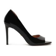 Kazar Läder peep toe pumps Black, Dam