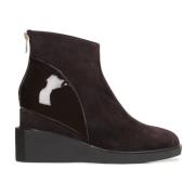 Kazar Mörkbruna Mocka Plattform Booties Brown, Dam