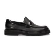 Kazar Svarta läderloafers för män Black, Herr