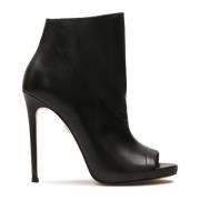 Kazar Svarta peep toe-klackstövlar Black, Dam