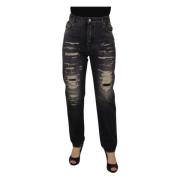 Dolce & Gabbana Elegant Skinny Jeans med hög midja Black, Dam