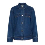 Saint Tropez Denimjacka med ficklock Blue, Dam