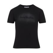 Acne Studios Svart T-shirt Elegant Design Black, Dam