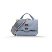 Zanellato Italiensk läder crossbody väska med metall detaljer Blue, Da...