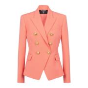 Balmain Klassisk 6-knappad jacka Pink, Dam