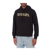 Diesel Urban Hoodie med Justerbar Huva Black, Herr