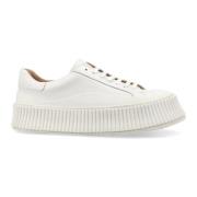 Jil Sander Lyxiga Lädersneakers White, Dam