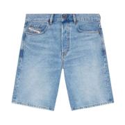 Diesel Indigo Denim Bermuda Shorts med Logo Blue, Herr