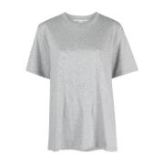 Stella McCartney Grå Rhinestone Logo T-Shirt Gray, Dam