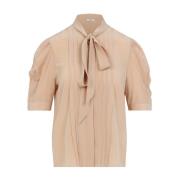 Chloé Sidenskjorta Nude Neutrals Beige, Dam