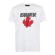 Dsquared2 Casual Bomull T-shirt för Män White, Herr