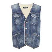 Dsquared2 Stilig Gilet för Män Blue, Herr