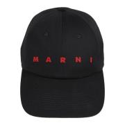 Marni Bomull Baseballkeps med Justerbar Rem Black, Herr