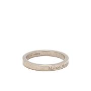 Maison Margiela Silver Metallisk Graverad Logobandring Gray, Herr