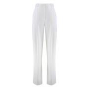 Elisabetta Franchi Satin Straight-leg Byxor med Fickor White, Dam