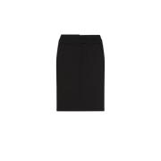 Sportmax Minimalistisk Chic Ull Pennkjol Black, Dam