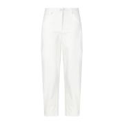 Luisa Cerano Löst sittande Cropped Denim Jeans White, Dam