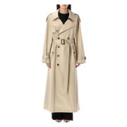 Saint Laurent Ljusbeige trenchcoat i bomullstwill Beige, Dam