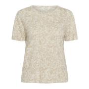 Part Two Fransk Ek Ros Tryck T-shirt Beige, Dam