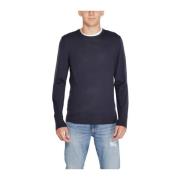 Calvin Klein Klassisk Merino Wool Crewneck Sweater Blue, Herr