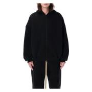 Fear Of God Svart Stickat Eternal Fleece Dragkedja Hoodie Black, Herr