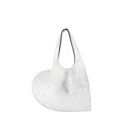 Coperni Silver Heart Shopper Väska Läder Gray, Dam