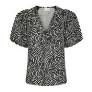 Neo Noir Zebra Blus - Svart Black, Dam