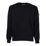 Stone Island Svart Ekologisk Bomull Crewneck Tröja Black, Herr