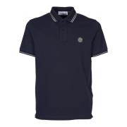 Stone Island Blå Ekologisk Bomullspolotröja Blue, Herr