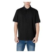 Armani Exchange Bomull Polo Skjorta Black, Herr