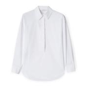 Motivi Blus med poplin krage White, Dam