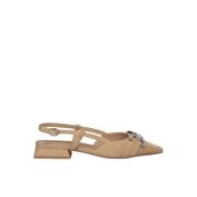 ALMA EN PENA Glitter Platta Skor Beige, Dam