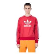 Adidas Logo Motif Crewneck Sweatshirt Red, Herr