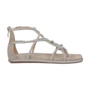 ALMA EN PENA Glittrande Platta Sandal Gray, Dam