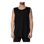 Dolce & Gabbana Svart Bomull Tank Top Black, Herr