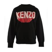 Kenzo Svart Bomull Oversized Tröja Black, Dam