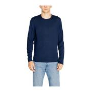 Calvin Klein Klassisk Merino Wool Crewneck Sweater Blue, Herr