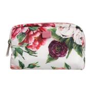 Dolce & Gabbana Vit Blommig Nylon Pouch Plånbok Multicolor, Dam