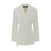 Jacquemus Modern Blazerjacka med Off-Center Stängning White, Dam