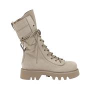 JW Anderson Stiliga Combat Ankelboots med Mönstrad Sula Beige, Dam