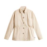 Woolrich Beige Knappad Kappa med Elastisk Midjeband Beige, Dam