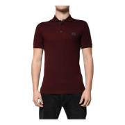 Dolce & Gabbana Polo T-shirt med Logodetaljer Maroon Brown, Herr