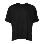 Dolce & Gabbana Svart Bomull Crew Neck T-shirt med Logobroderi Black, ...