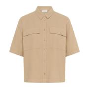 Kaffe Klassisk Sand Skjortblus Beige, Dam